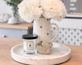 Round Concrete Display Tray: Large Circle Styling Tray, Coffee Table Decor