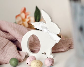 Handmade Concrete Easter Bunny Egg Holder: Spring Table Decor