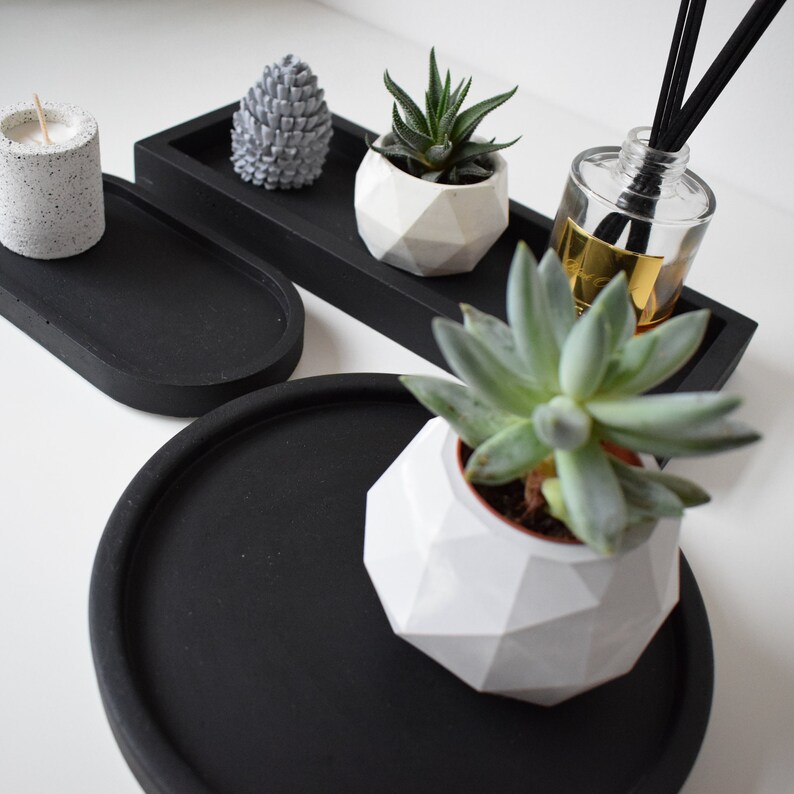 Matt Black Concrete Reca Tray Styling Tray Rectangle Tray Etsy UK