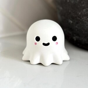 Handmade Ghost Figurine | Smiling Pocket Friend| Gift for Friend | Desk Companion Buddy (7cm)