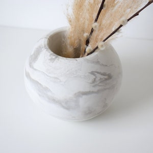 Concrete Ball Vase Decorative Vase White Marble Ball Vase Ball Vase Design Porch decor idea image 8