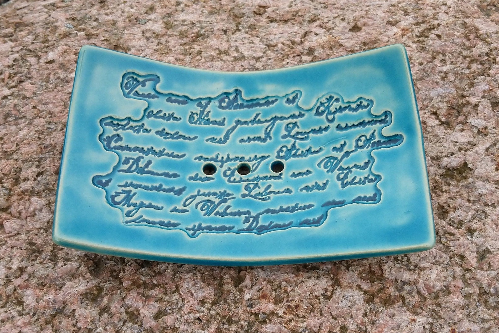 Soap Dish Ceramic Soap Dish Font Blue Etsy