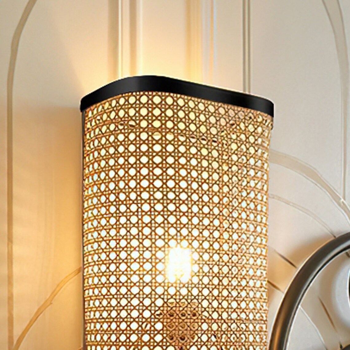 Japanese Style Rattan Wall Lamp Simple Creative Designer Etsy