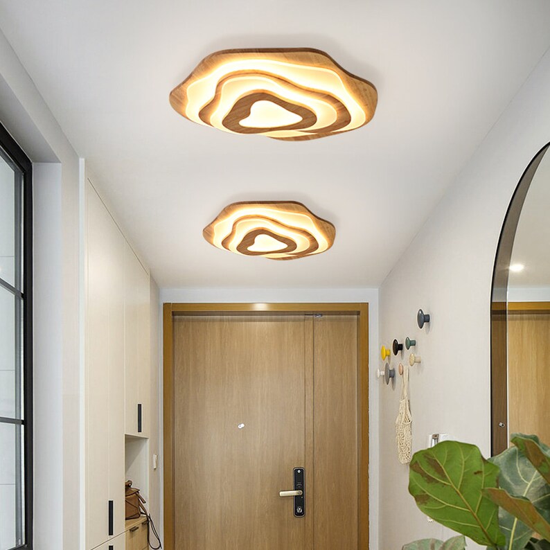 Bedroom Ceiling Lamp Nordic Solid Wood Creative Etsy