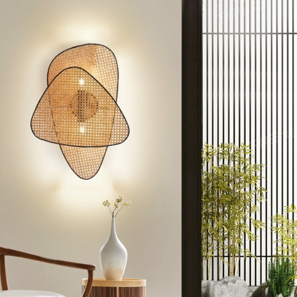 Japanese Style Wall Lamp Creative Personality Style Bedroom | Etsy