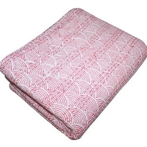 Pink Hand Block Print Kantha Quilt