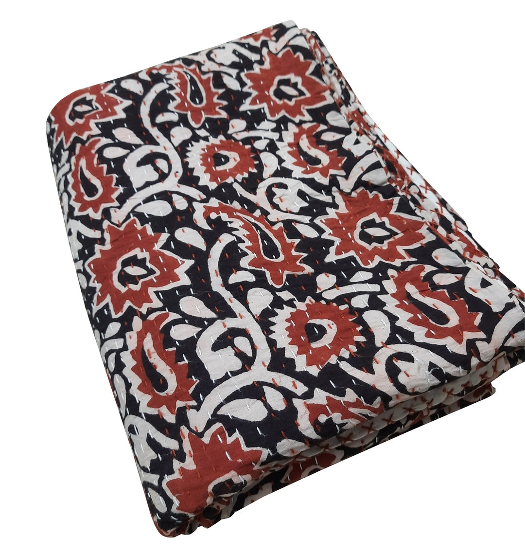 Vintage Kantha Quilt Indian Kantha Quilt Kantha Bedcover Cotton Blanket
