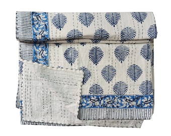 Indian Quilt Kantha Quyilt Handmade quilt cotton quilt bohemian quilt bedding quilt indian blanket bedspread quilt throw quilts coverlet