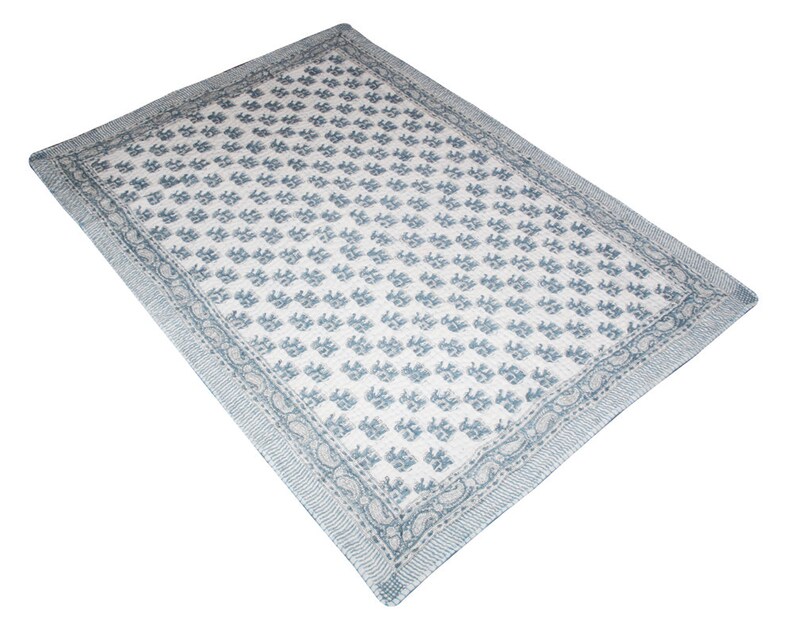 Kantha Baby Blanket Throw Kantha Baby Quilted Bedpsread Bedding Rajai Kantha Sofa Cover Elephant Hand Block Print Kantha Baby Quilt