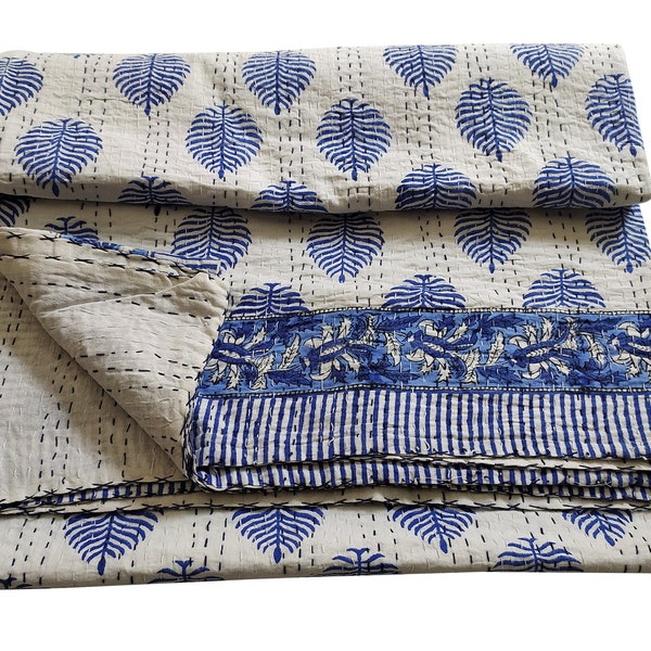 Indian Quilt Kantha Quyilt Handmade quilt cotton quilt bohemian quilt bedding quilt indian blanket bedspread quilt throw quilts coverlet