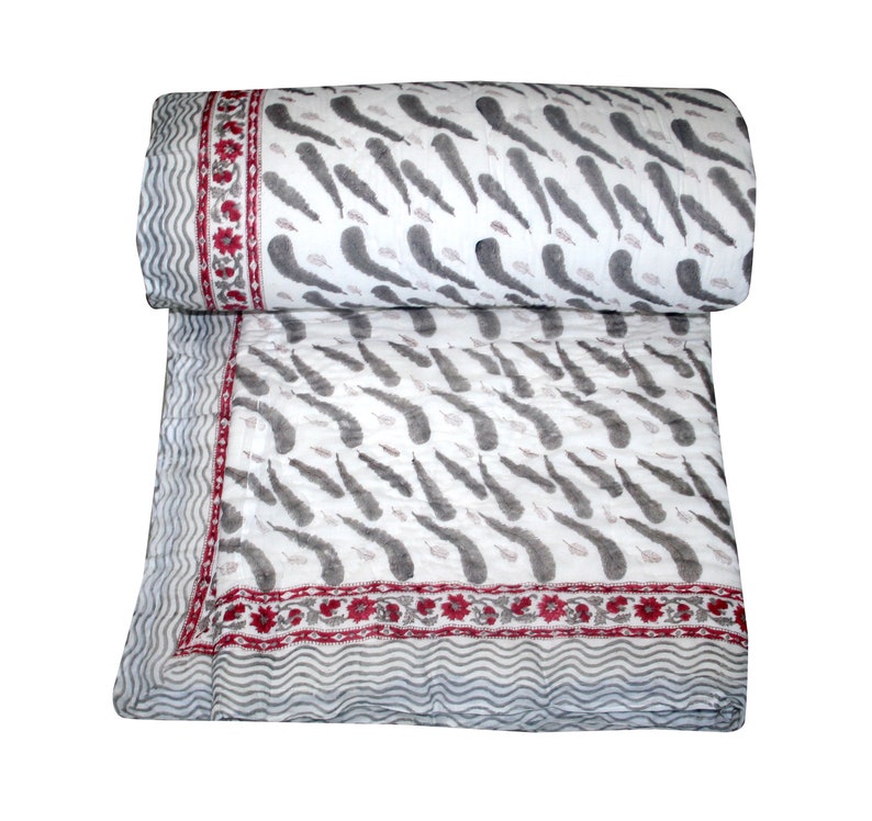 Hand Block Print quilt Kantha baby Quilt Baby Wrap baby Kanth Throw Blanket thro