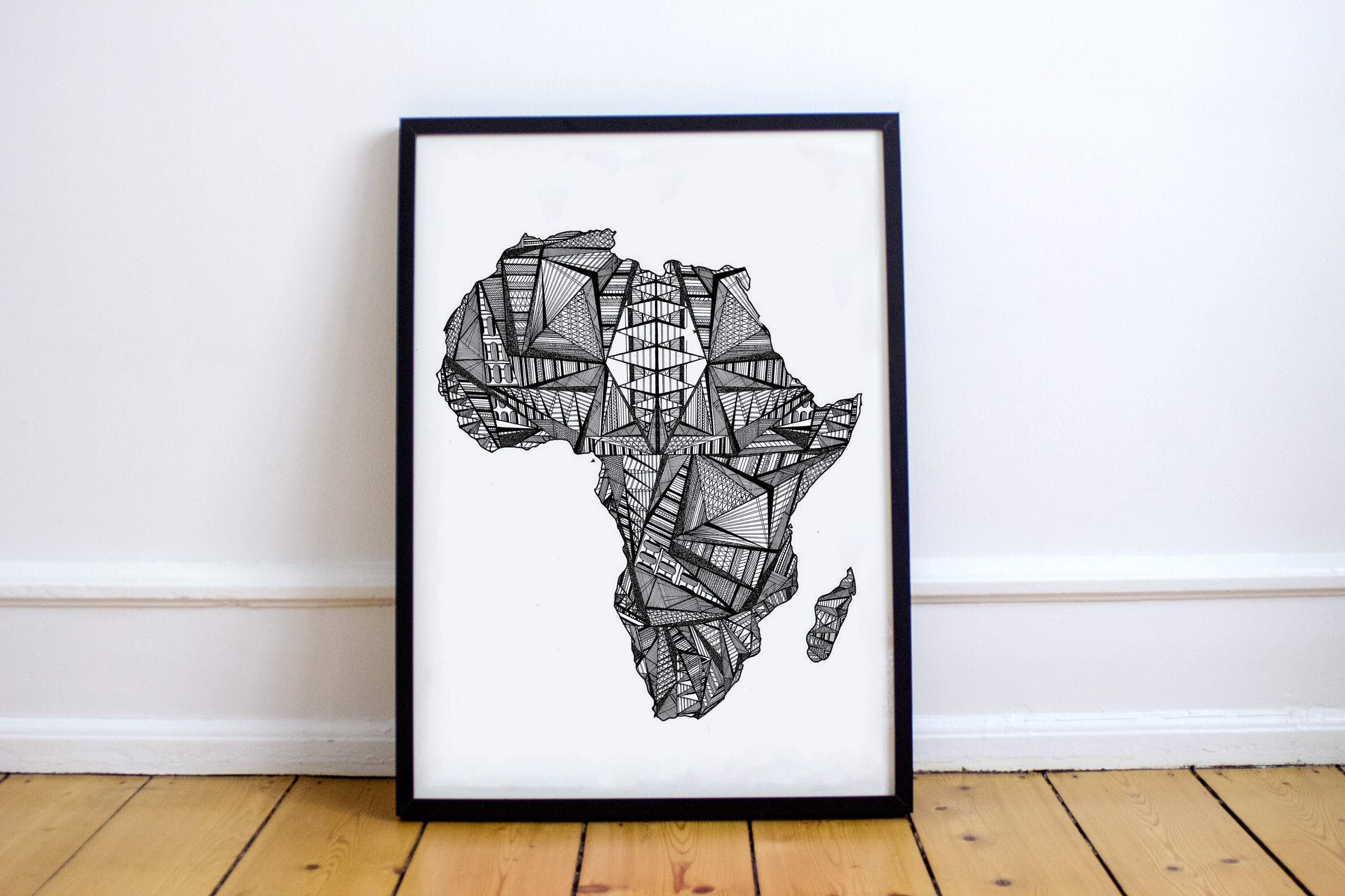 Wall Art Art Print African Map Poster Africa Afro Art  Etsy