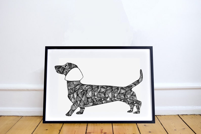 Dachshund Print Wall Art Gift Dog Home Decor Office Gallery