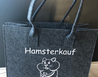 Filzshopper mit dem Spruch Hamsterkauf