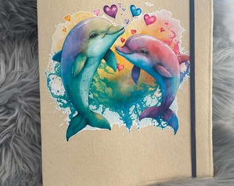Certificate cover with dolphin