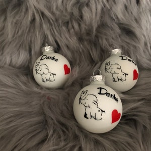 Christmas tree bauble elephants, Christmas bauble, personalized bauble