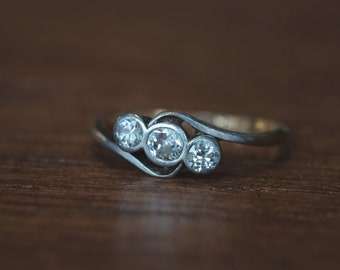 Art Deco Trilogy Crossover Ring