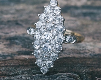 Edwardian Old Cut Diamond Marquise Ring