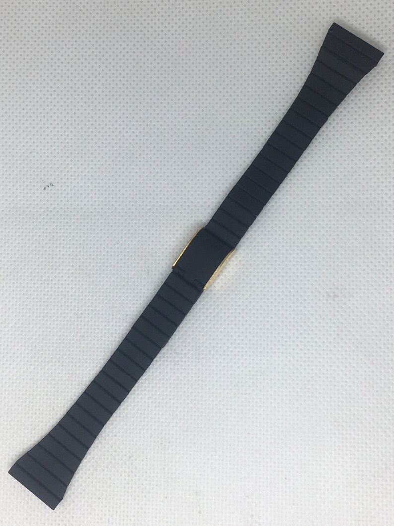 vintage original Swiss made Black metal band bracelet 10m Quality 100/% New #176#