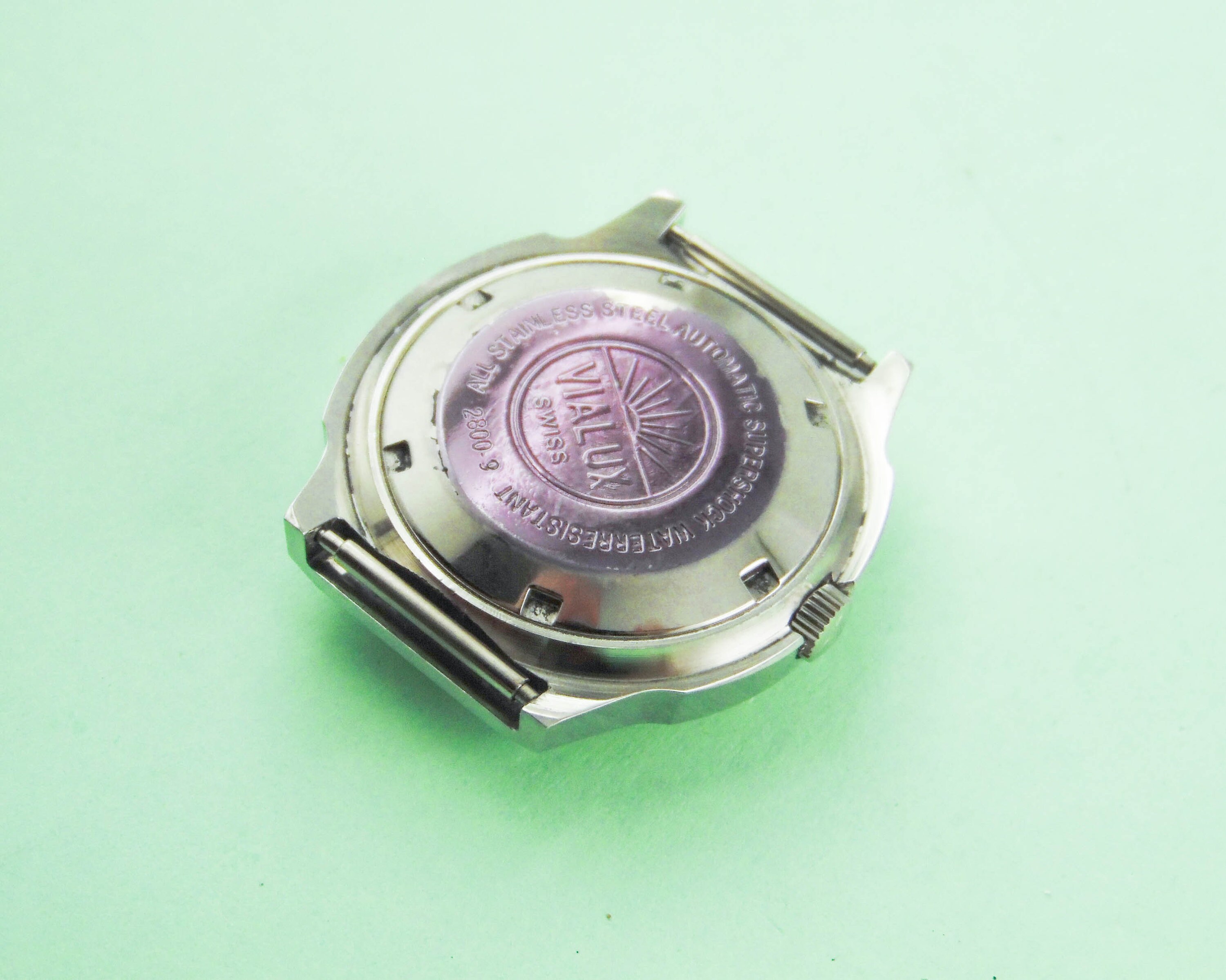 Vintage vialux Swiss Watch Case all Stainless Steel automatic Etsy
