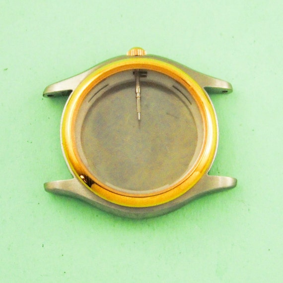 Vintage Swiss Watch Case Two Tone Stainless Steel Besel Metal Etsy