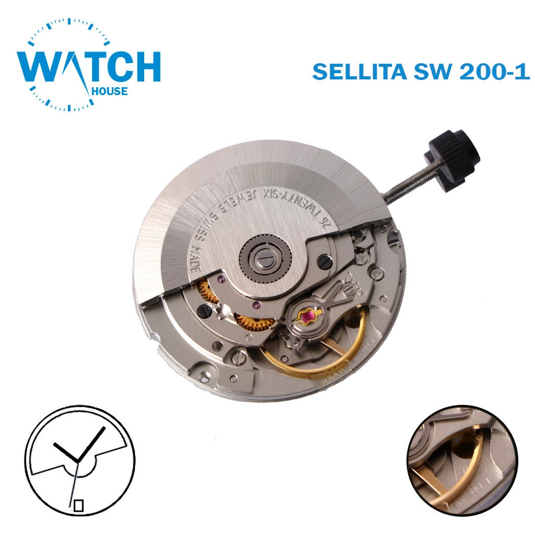 SELLITA SW 2001 Automatic Swiss Movement black Date Disk at Etsy