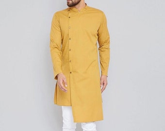 Shirts Top Shirt Solid Kurta Indian Kurta Cultural Men's Wear Cotton Clothes