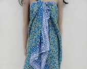 Indian cotton sarongs hand block print Bikini Cover Up Neck Scarf Plus Size Scarves 72 x 42 inch Women Beach Wear Comfort All Season Boho