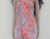 Indian cotton sarongs hand block print Bikini Cover Up Neck Scarf Plus Size Scarves 72 x 42 inch Women Beach Wear Comfort All Season Boho