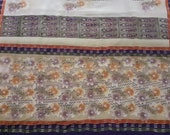 Vintage Indian Pure Crepe Silk Saree Net Flower Paisley Printed Deco Sari Craft Fabric Dress Making Sari 5 Yard Fabric