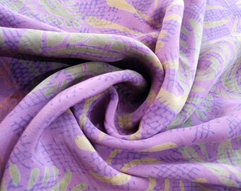 Indian Vintage 100% Pure Crepe Silk Sari Multi color Floral Printed Saree Crafting 5 Yard Dressmaking Sari Fabric