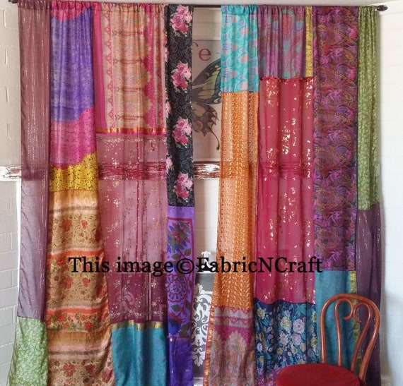20 Pcs Of Indian Vintage Old Silk Sari Multi Color Handmade Uk 20 Pcs Of Indian Vintage Old Silk Sari, Indian Silk Curtains Uk