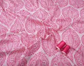 Tissu en coton à imprimé floral, robe en tissu à impression bloc