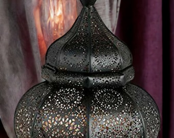 Vintage Antique Moroccan Lantern Iron Table Lamp Moroccan Lantern Garden Lantern Hanging Oriental Home Decor Candle Lanterns Outdoor Garden