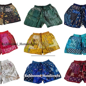 Unisex Multi Color Board Shorts Men's & Women's Shorts Beach Wear Rayon Patchwork Trouser Short Boho Shorts Night Wear Shorts Pajama Shorts