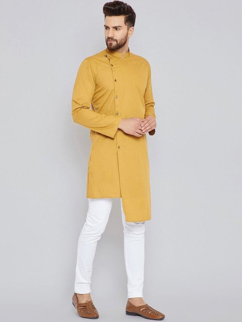 Shirts Top Shirt Solid Kurta Indian Kurta Cultural Men's - Etsy