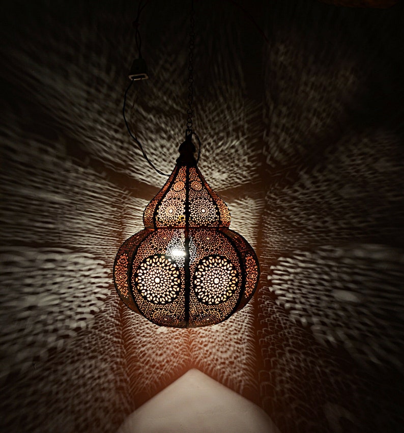 Indian Pendant Lighting Hanging Ceiling Metal Decor Moroccan Etsy