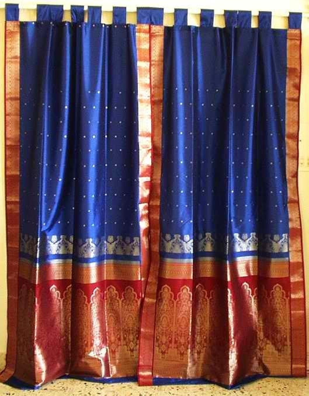 Buy 2 Pcs of Indian Curtain Saree Silk Curtain Sari Boho Curtain Online