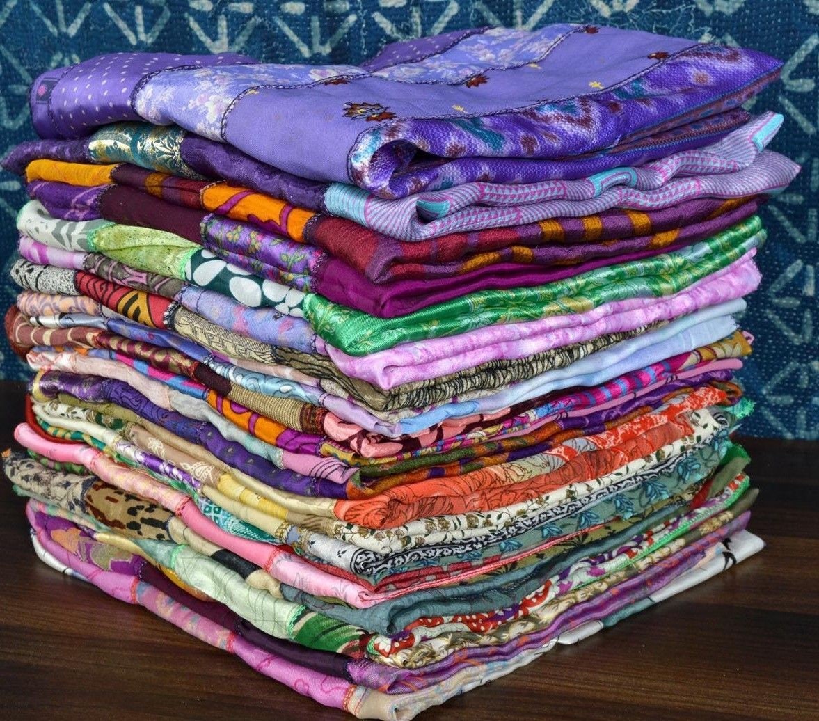 Recycled Sari Silk Ribbon Ball Pack / Choose Your Own Colours / Raw Silk /  Raw Edge Ribbon / Recycled Silk / Weaving Art Yarn / Bouquet 