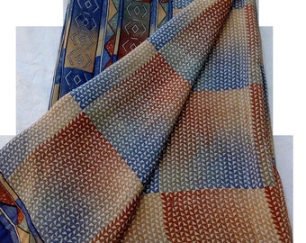 Indian Vintage 100% Pure Crepe Silk Multi Color Sari Floral Printed Saree Crafting 5 Yard Dressmaking Sari Fabric