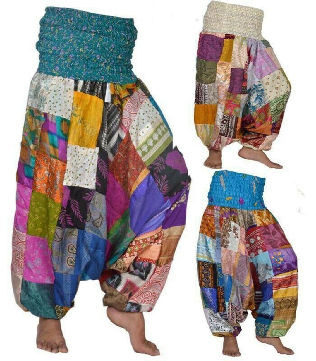 1 Piece Trousers of Vintage Silk Blend Saree Alibaba Harem - Etsy