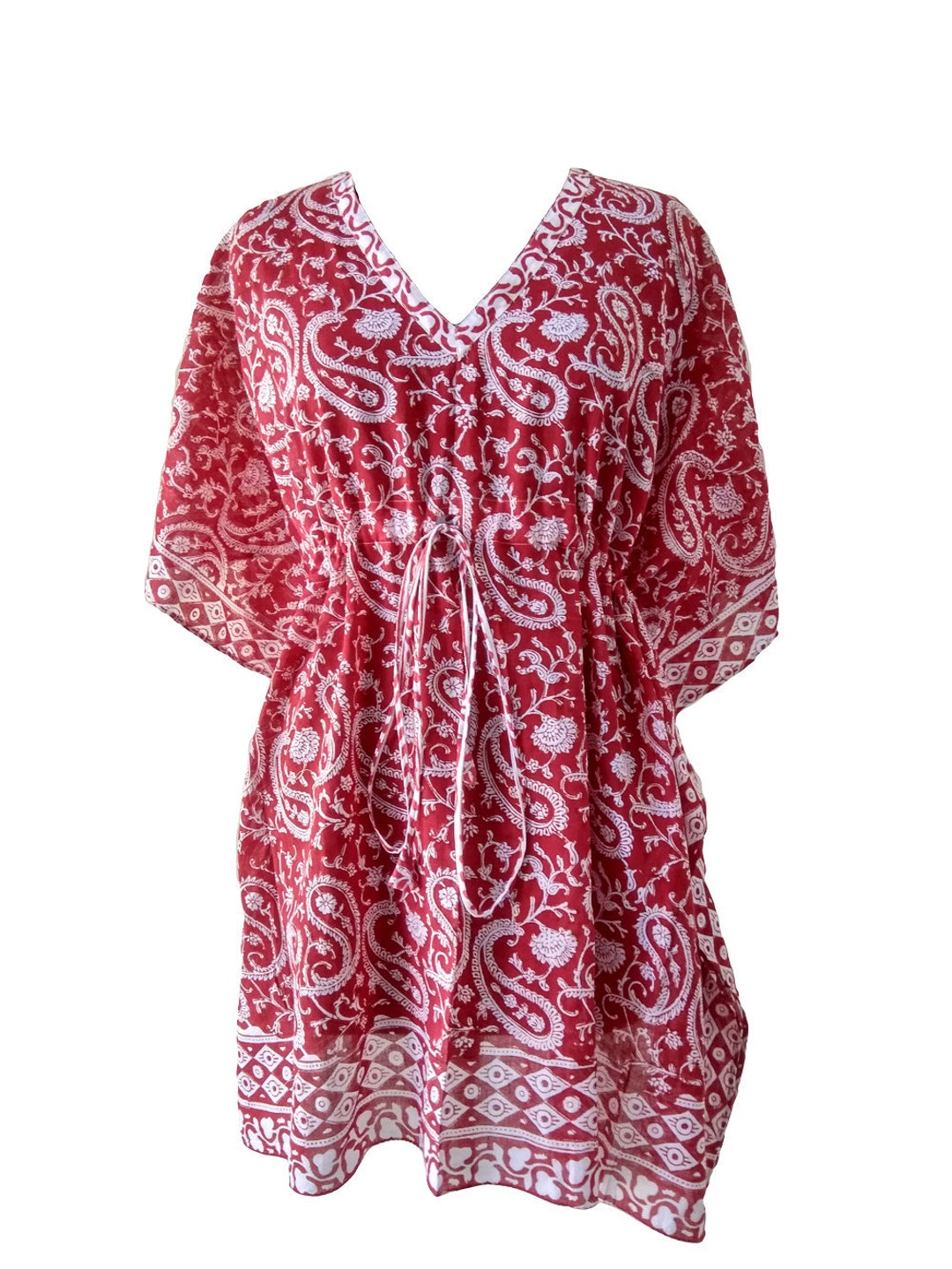 Indian Hand Block Printed Short Kaftan Beach Coverup Floral - Etsy