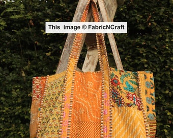 Quilted Jhola Bag, Cotton Quilted Tote Bags, Handmade Quilted Printed Market Bag, Tote Shopping Bag, Hippie Bag, Market Bag, Tote Bags