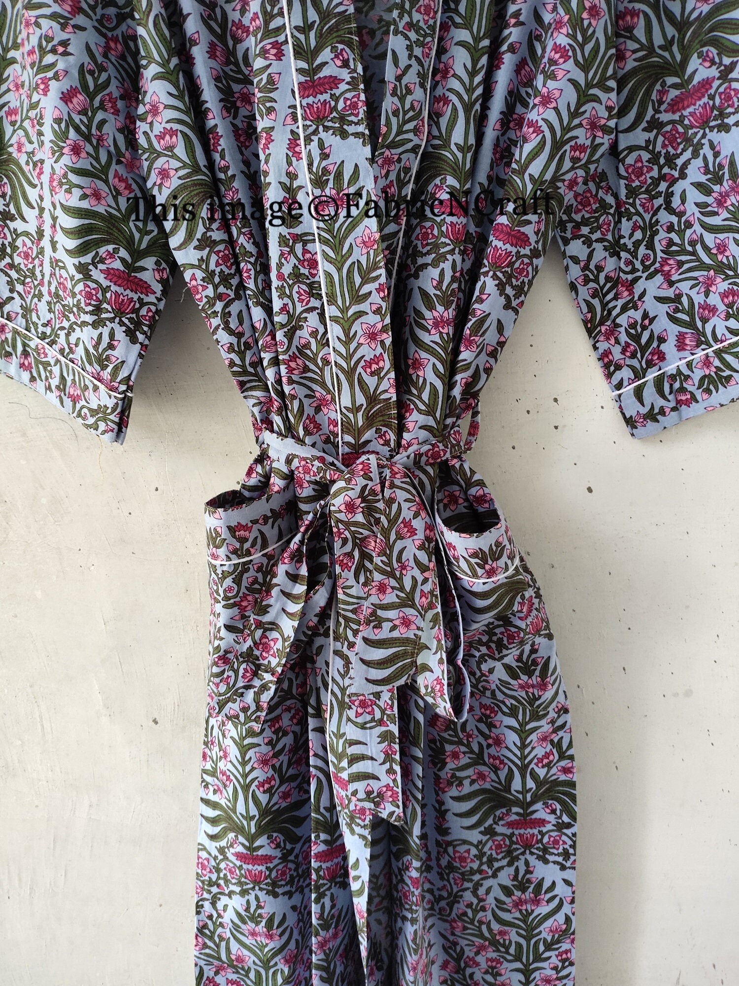 Indian Floral Print Cotton /Beach Robe/ Kimono Robe/Swim Wear | Etsy