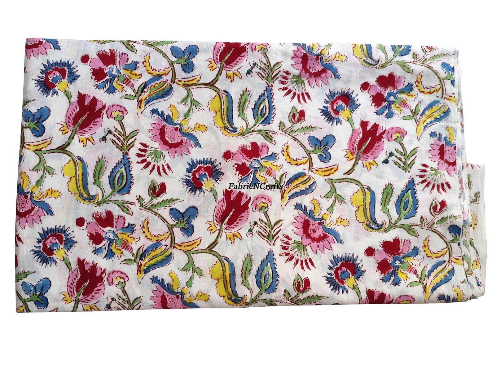 Indian Natural Hand Block Printed Fabric Handmade Cotton - Etsy