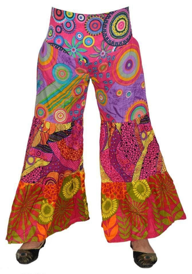 2 Pcs of Cotton Printed Patchwork Palazzo Pants Trousers Full - Etsy