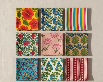 Hand Block Print Cotton Napkins, Boho Dinner Table Decor