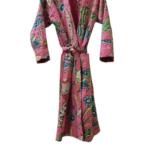 Indian Handmade Robe Kantha Quilt Long Jacket Kimono Women - Etsy
