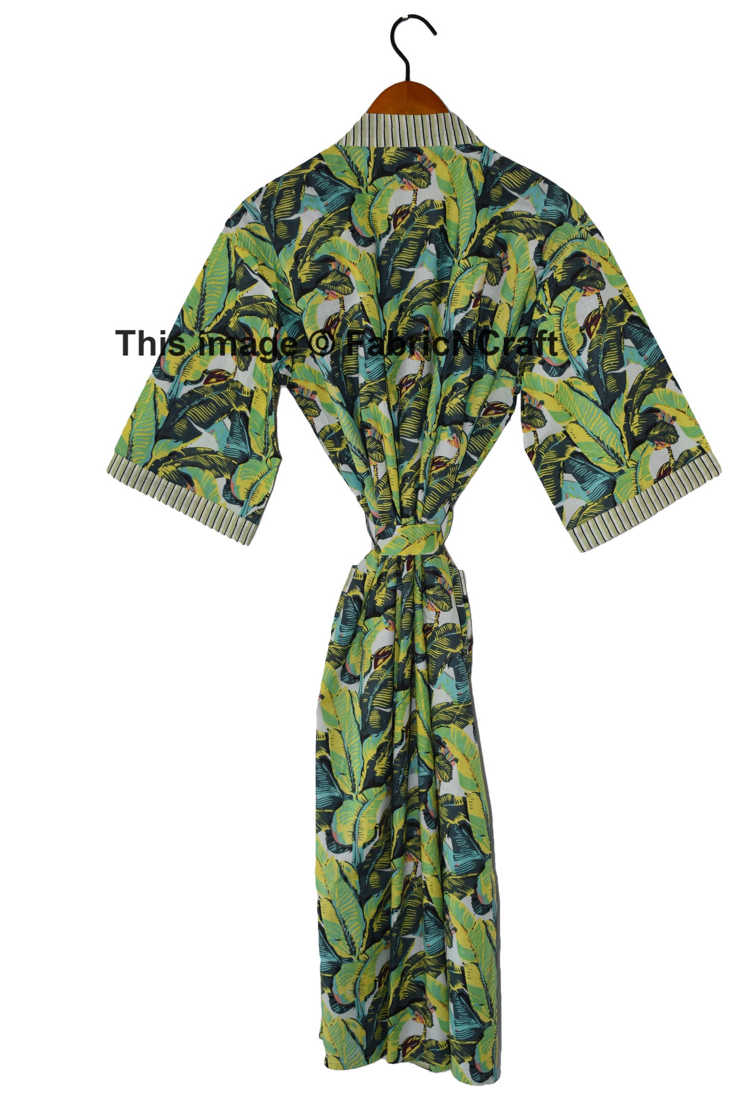 Long Cotton Kimono Handmade Floral Print Cover up Bath Etsy Canada