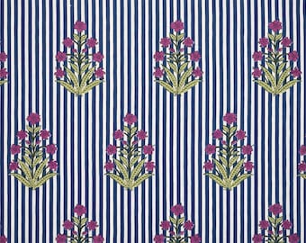 Indian Hand Block Print Soft Fabric By The Yard. 100% Pure Cotton Cotton Voile Fabric For Dress Making, Sewing Crafting Upholstery Fabric